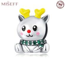 Miseff 2023 全新 1 件 925 純銀聖誕手套雪花麋鹿禮物串珠手鍊 Diy 珠寶製作，女孩/男孩的生日/聖誕禮物，復古聖誕女士禮物