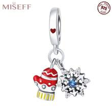 Miseff 2023 全新 1 件 925 純銀聖誕手套雪花麋鹿禮物串珠手鍊 Diy 珠寶製作，女孩/男孩的生日/聖誕禮物，復古聖誕女士禮物