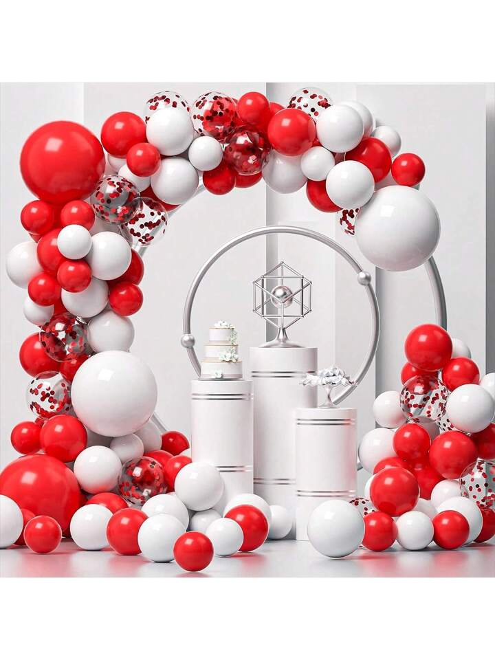 Red And White Graduation Centerpieces