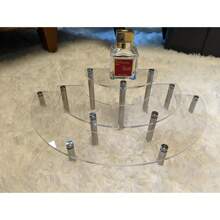 2pcs/set Clear Iron Pillar 3 Tier Half Circle Display Rack - Clear - View 4