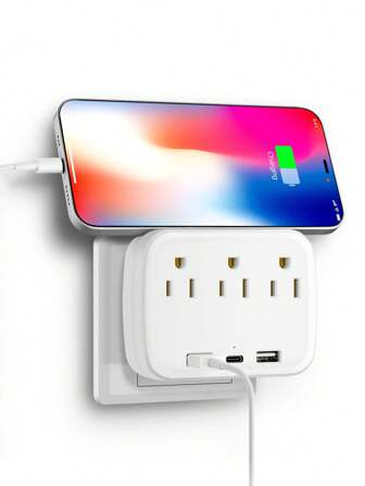 Multi-plug Wall Socket With 2 Usb C Outlets, 10a Universal Travel Adapter, A Must-have Accessory For Cruising