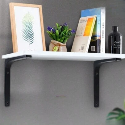 2件三角弧形支撐不銹鋼壁掛置物架廚房浴室支架固定隔斷承重直角支架