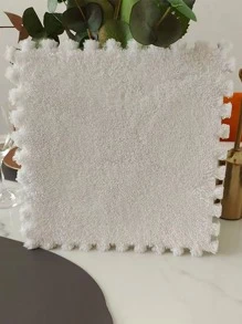 1 قطعة/2 قطعة/5 قطع/12 قطعة سجادة سرير من الفرو، بطراز إنس للغرفة، غرفة الأطفال، المنزل بأكمله، يمكن قصها وتركيبها كبلاط أرضية ذاتي اللصق لغرفة المعيشة وديكور المنزل والمطبخ - أبيض - مشاهدة 2