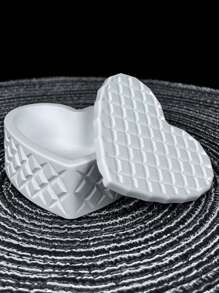 DIY Handmade Aromatherapy Candle Molds, Decorative Items, Rhombus, Heart-Shaped Gypsum Molds, Heart-Shaped Storage Box, Epoxy Resin Silicone Molds - White - View 6