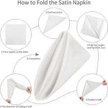 24 件白色聚酯纤维布餐巾，可洗餐巾，适合派对、婚礼和正式晚宴