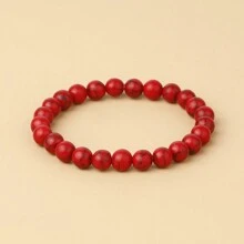 1pc Men's Beaded Bracelet 8mm Rhodonite Agate Healing Crystal Gem Bracelet Mala Yoga Meditation Jewelry Gifts For Women Men-Calm,Confidence,Protection,Success