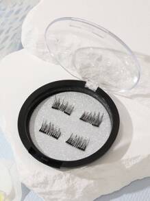 磁性睫毛自然外观，量子磁性睫毛采用磁铁和无胶设计，自然持久，易于佩戴，盒装条状睫毛，睫毛，睫毛，假睫毛 - 黑色 - 查看 2