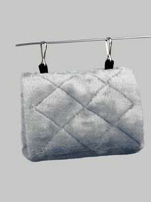 1pc Triangular Bird Nest With Velvet Cloth, Parrot & Small Pet Winter Warm Bed, For Birdcage - Grey - View 2