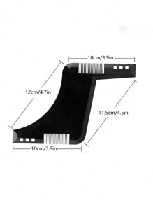 1pc Black Beard Shaping Styling Tool & Include Professional Razor for Perfect line up & Edging, use with a Beard Trimmer or Razor to Style Your Beard & Facial Hair, with inbuilt Comb - Black - View 3