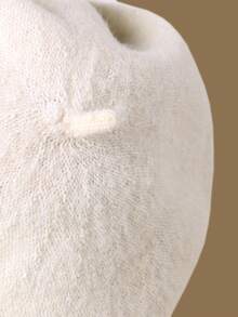 1個女款米色羊毛日式文藝復古貝雷帽,適合日常搭配服裝 - 米色 - 查看 5