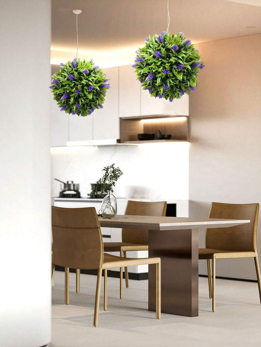 Faux Topiary Hanging Flower Ball for Holiday,Home,Wedding Decoration - Mauve Purple - View 1