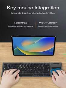 1pc Mini Folding Wireless Keyboard With Touchpad For Windows, Android, IOS Compatible With IPad, Compatible With Huawei, Compatible With Samsung, Compatible With Lenovo Teclast Blackview Chuwi Compatible With Xiaomi, Compatible With Redmi Pad Tablet Phone, Compatible With IPhone Portable Keyboard - English - View 5