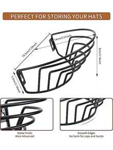 1pc Wall-mounted Ball Cap Storage Rack - Black - View 5