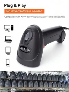 KEFAR 有線手持條碼Qr讀者條形支撐適用於店鋪超級市場 - 黑與白 - 查看 5