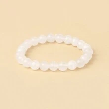 1pc Men's Beaded Bracelet 8mm Rhodonite Agate Healing Crystal Gem Bracelet Mala Yoga Meditation Jewelry Gifts For Women Men-Calm,Confidence,Protection,Success