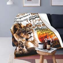 1pc Dad To Daughter Lion Print Blanket, Perfect Gift From Dads To Daughters - Multicolor - View 11