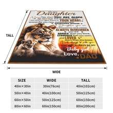 1pc Dad To Daughter Lion Print Blanket, Perfect Gift From Dads To Daughters - Multicolor - View 4
