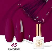 7.5 毫升深紫色凝膠指甲油紫外線 Led 浸泡指甲油指甲藝術家用 Diy 拋光閃光指甲油適合假期和派對,禮品套裝指甲設計裝飾美甲沙龍在家 - 中紫紅色 - 查看 1