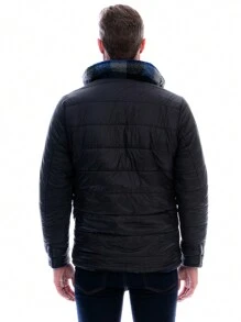 Chamarra Tipo Leñador Para Hombre Doble Vista Reversible - Negro - Ver 7