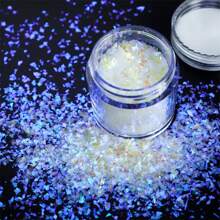 10ml 瓶装闪亮全息多色不对称玻璃箔纸美甲亮片 - 白色 - 查看 1