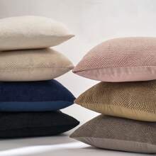 1 Piece Modern Geometric Art Style Pillow Cover, With A Textured Design Made Of Soft, Skin-Friendly Material, A Luxurious Home Decor Accessory. Suitable For Sofas, Bedrooms, Leisure Spaces, Cars, Living Rooms, Offices, Cafes, And Other Casual Settings. - 灰褐色 - 查看 6