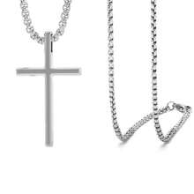 1 件銀色簡約鈦鋼吊墜男士嘻哈項鍊 - 銀色 - 查看 6