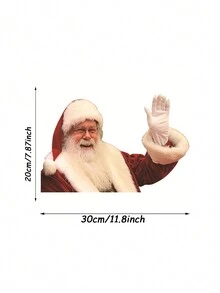 1套(2入)聖誕老人汽車裝飾貼紙 - 紅色 - 查看 10