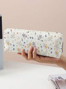 1pc Double-Sided Printed Floral Pencil Case,Back To School,School Supplies - Multicolor - View 1