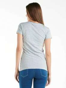 Playera Gris Claro Cuello Redondo (ENVIO RAPIDO) - M - Ver 3