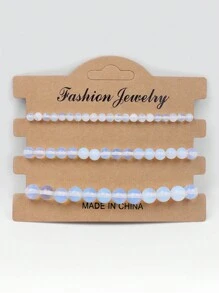 3入組多色天然石珠子手鍊4mm/6mm/8mm,適用於瑜伽、緩解焦慮,可伸縮的能量手環,女性珠寶禮物 - 彩色 - 查看 26