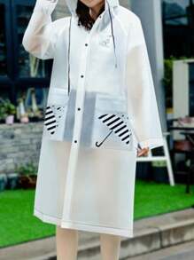 1pc Adult Waterproof Eva Long Raincoat Travel Fishing Hiking Cycling Rainwear Jacket - Multicolor - View 6