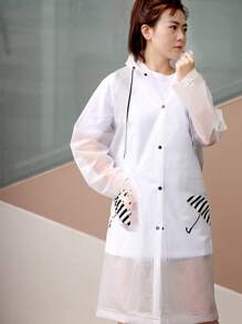 1pc Adult Waterproof Eva Long Raincoat Travel Fishing Hiking Cycling Rainwear Jacket - Multicolor - View 2