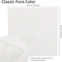 24 件白色聚酯纤维布餐巾，可洗餐巾，适合派对、婚礼和正式晚宴