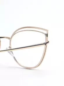1 Pair Stainless Steel Cat Eye Frame Casual Eyeglasses For Women