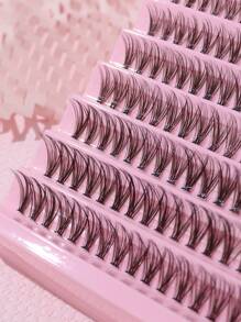 Fishtail Fairy Mixed-Style False Eyelashes For Women, Single Cluster Natural-Looking Synthetic Eyelashes, Large Capacity For Self-Grafting Lash Clusters, Eyelash Clusters, Individual Eyelashes, Lashes, Fake Lashes - Black - View 2