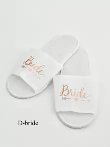 1pair Elegant And Comfortable Wedding Party Slippers For Brides, Bridesmaids, And Guests - Perfect For Any Occasion Best Gifts,Wedding Decor,Home Decor ,Room Decor Birthday Graduation Birthday Decorations Party Decorations Bachelorette