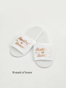 1pair Elegant And Comfortable Wedding Party Slippers For Brides, Bridesmaids, And Guests - Perfect For Any Occasion Best Gifts,Wedding Decor,Home Decor ,Room Decor Birthday Graduation Birthday Decorations Party Decorations Bachelorette