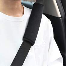 2 pièces Coussinets d'épaule de ceinture de  de voiture, housses de ceinture en peluche universelles pour enfants, rose