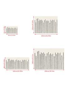 1 件黑白條紋幾何地毯,柔軟舒適聚酯短毛絨纖維,現代簡約風格,適合客廳、臥室、走廊、家居裝飾,可機洗 - 黑與白 - 查看 5