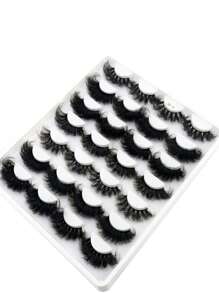 HBZGTLAD 14 Pairs 25mm Russian Strip Lashes Fluffy Mink Lashes 3D False Eyelashes Russian Volume Eyelashes Fake Eyelashes Dramatic Messy Mink Lashes Wispy Long Foxy Eye Lifting Look Eyelash Extension Kit Full Eyelash Strip To Lengthen And Volumize The Outer Corner Of Your Eye Beauty Makeup