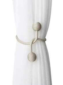 1入環保麻色轉球窗簾束帶 - 米色 - 查看 1