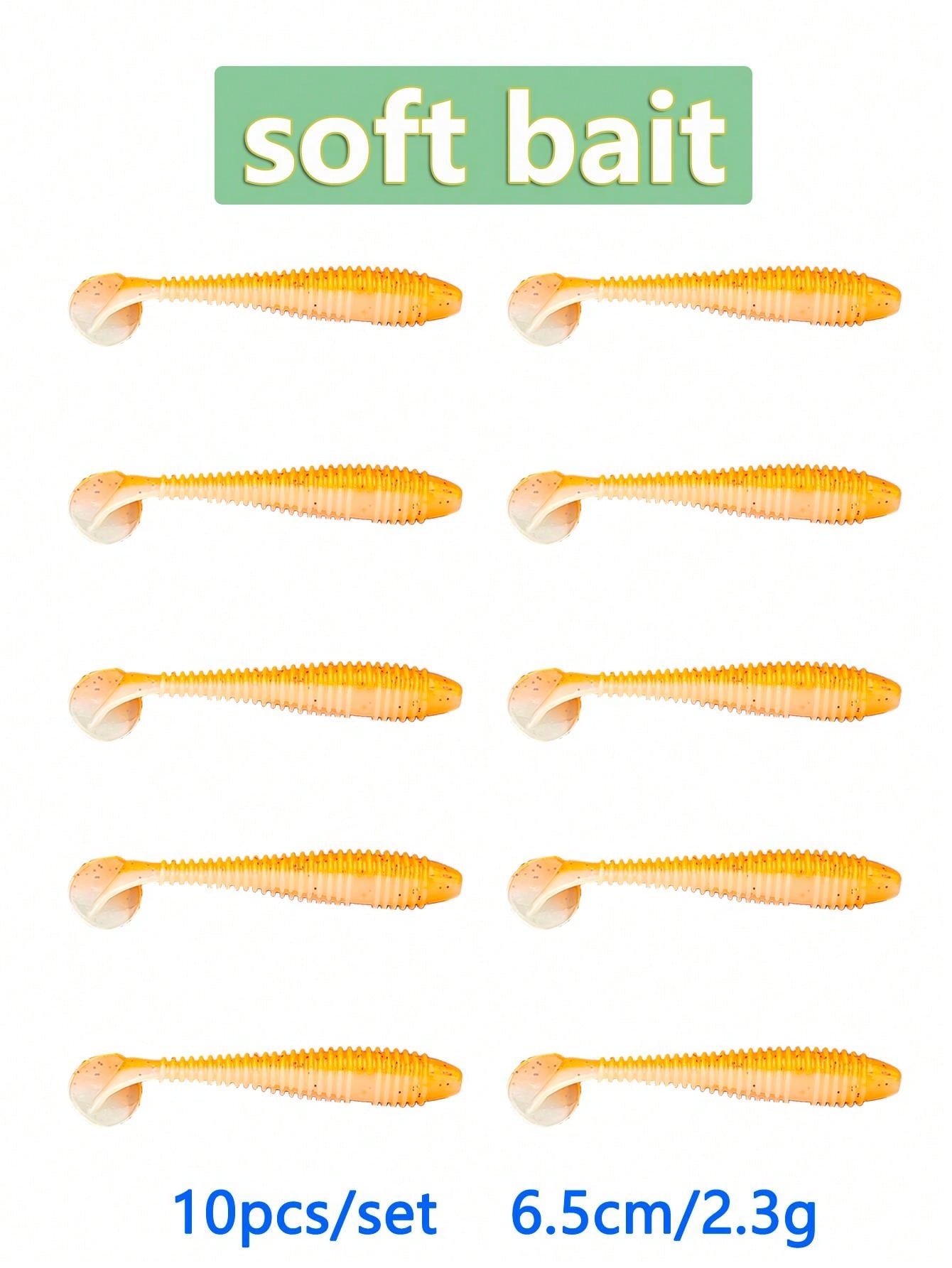 Screw T Tail Fishing Lures, Set Of 10, Largemouth Bass & Wels Catfish Lures, Pvc Material Slow