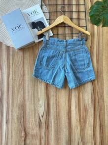 ngralex Kids - Shorts Jeans com Estampa de Estrelas e Corte Casual para Meninas