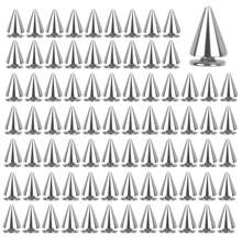 100pcs 7x10mm Metal Punk Decorative Rivets Cone Spikes Rivets Killer Rivets Punk Pointed Rivets Screw Rivets Metallic for DIY Leather Craft Clothing Bags Shoes Belts Bracelets Decorations - Silver - View 9