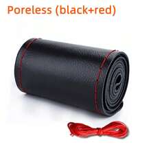 38cm汽車內飾用品手縫皮革方向盤套,防滑透氣通用把手套 - 彩色 - 查看 1