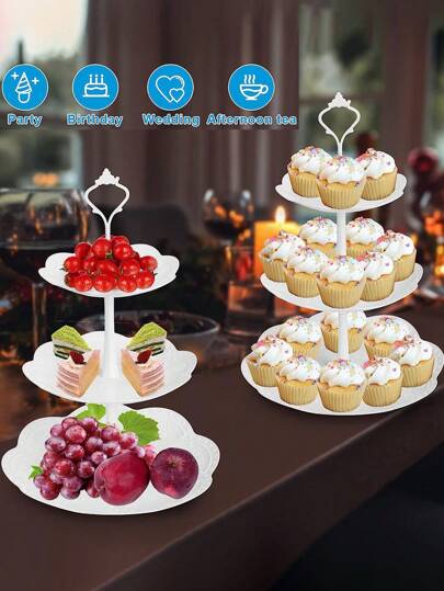 1pc Dessert Table Decoration Decoration Birthday Cake Rack Dessert Display Rack Birthday Wedding Arrangement Afternoon Tea Dessert