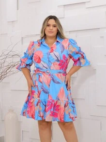 Plus Size Dresses - 藍色 - 查看 1