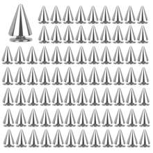 100pcs 7x10mm Metal Punk Decorative Rivets Cone Spikes Rivets Killer Rivets Punk Pointed Rivets Screw Rivets Metallic for DIY Leather Craft Clothing Bags Shoes Belts Bracelets Decorations - Silver - View 3