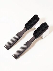 2pcs Multifunctional Hair Comb & Brush - Black - View 1