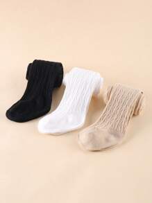 3對中性色無性別嬰兒腳套緊身褲,適合日常穿著 - 彩色 - 查看 3